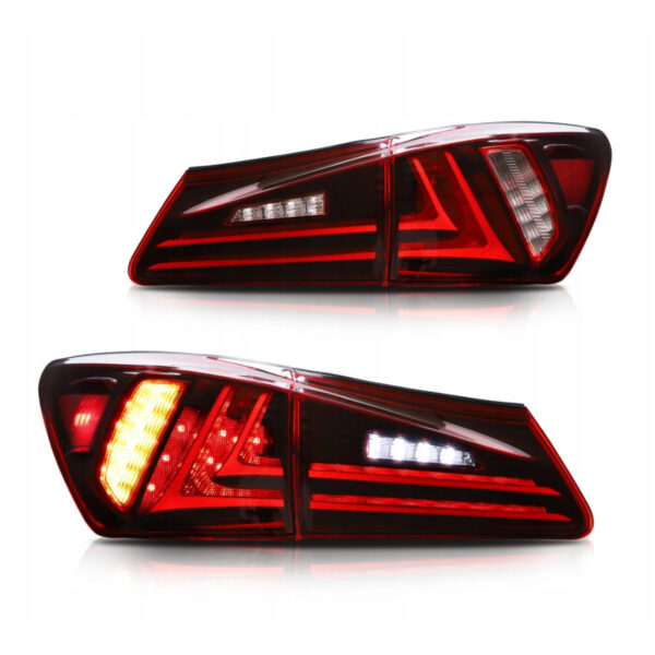 Lampy Tylne Tył Lexus IS250 IS350 ISF IS200d IS220d 2005-2013 Czarwone LED - obrazek 2
