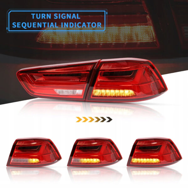 Lampy Tylne Tył LED Mitsubishi Lancer EVO X 08-18 Czerwone - obrazek 2