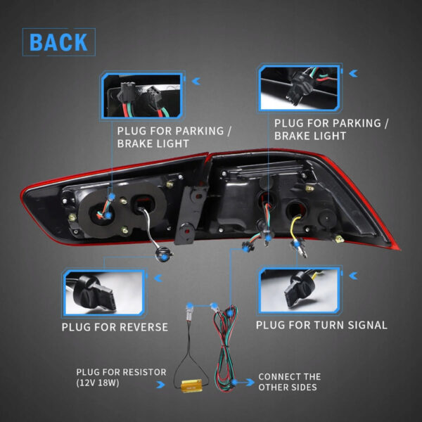 Lampy Tylne Tył LED Mitsubishi Lancer EVO X 08-18 Czerwone - obrazek 4