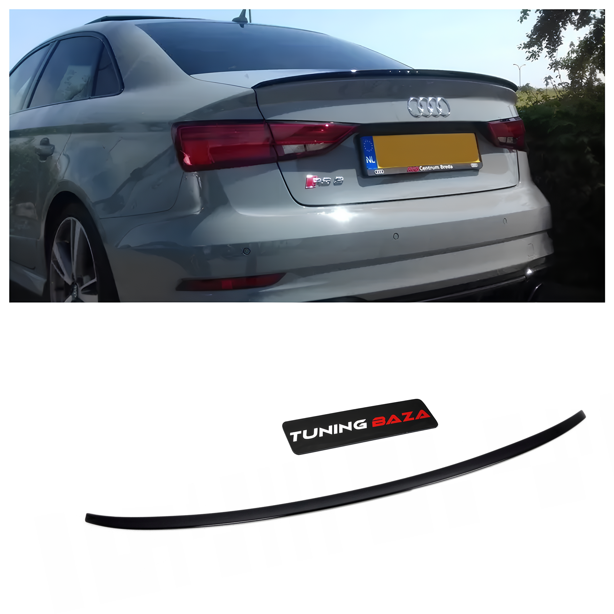 Spoiler Lotka Klapy Audi A3 8V Sedan Czarny Połysk 2014-2020 - obrazek 1
