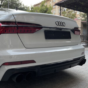 Dyfuzor Tylny z Końcówkami Wydechu Audi A6 C8 S6 Look do S-Line (2019+) Czarny Połysk 00--00 - obrazek 3