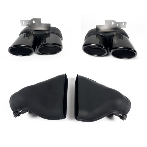 Dyfuzor Tylny z Końcówkami Wydechu Audi A6 C8 S6 Look do S-Line 2019+ Czarny Połysk - obrazek 5