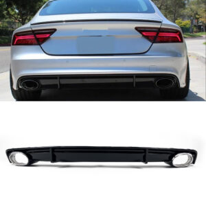 Dyfuzor Tylny z Końcówkami Wydechu Audi A7 4G8 RS7 Look 2016–2018 Czarny Połysk