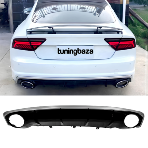 Dyfuzor Tylny z Końcówkami Wydechu Audi A7 4G8 RS7 Look (2016–2018) Czarny Połysk 0--0
