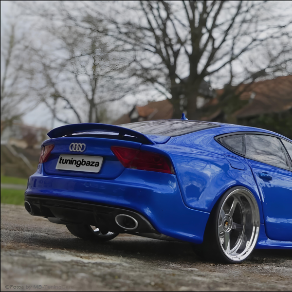 Dyfuzor Tylny z Końcówkami Wydechu Audi A7 RS7 Look do S-Line (2016–2018) Czarny Połysk 0--0 - obrazek 5