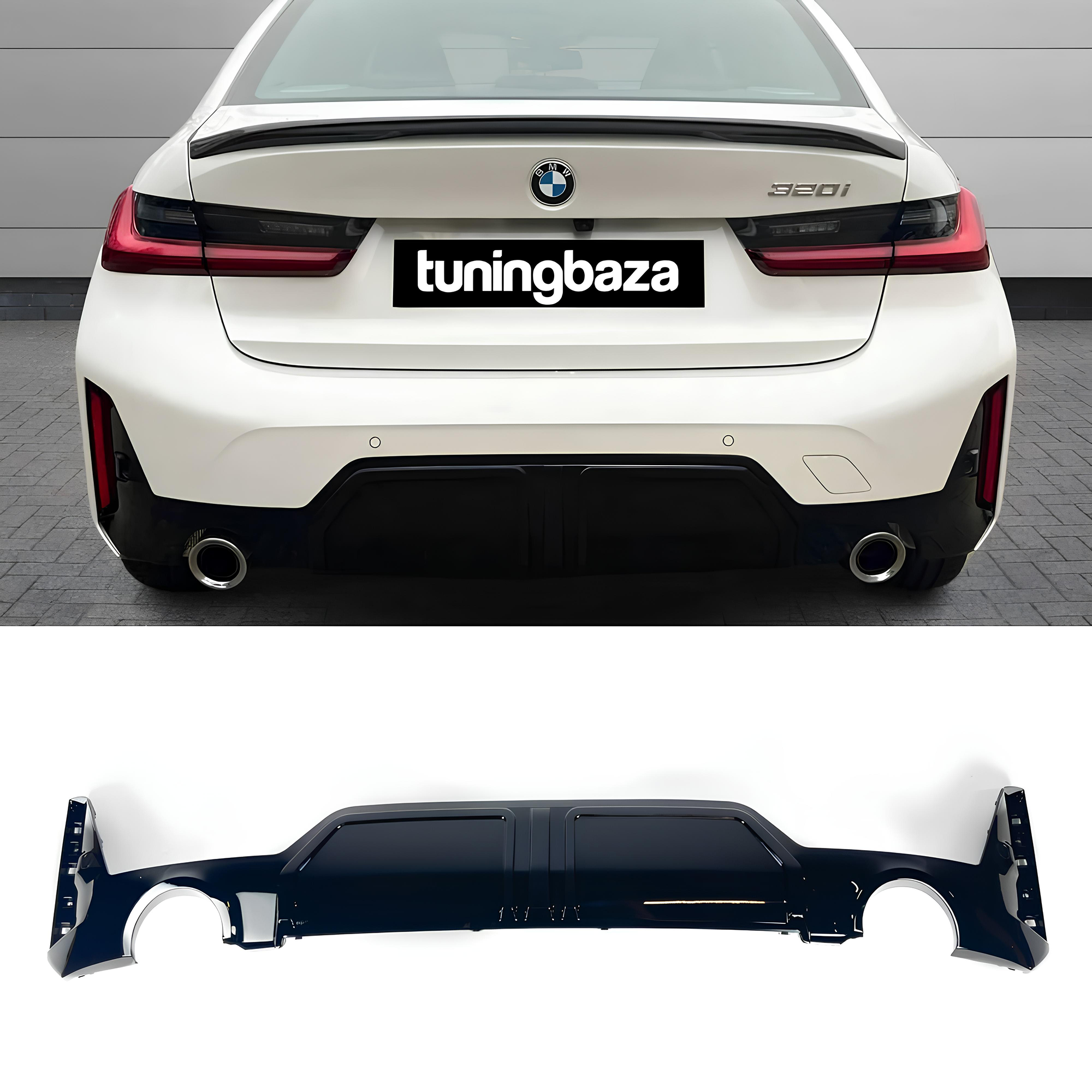 Dyfuzor Tylny BMW G20/G21 Polift M-Performance Czarny Połysk (2020+) 0--0 - obrazek 1