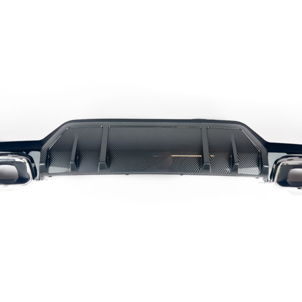 Dyfuzor Tylny z Końcówkami BMW G20 340i LCI Karbon Look / Srebrne Końcówki - obrazek 2