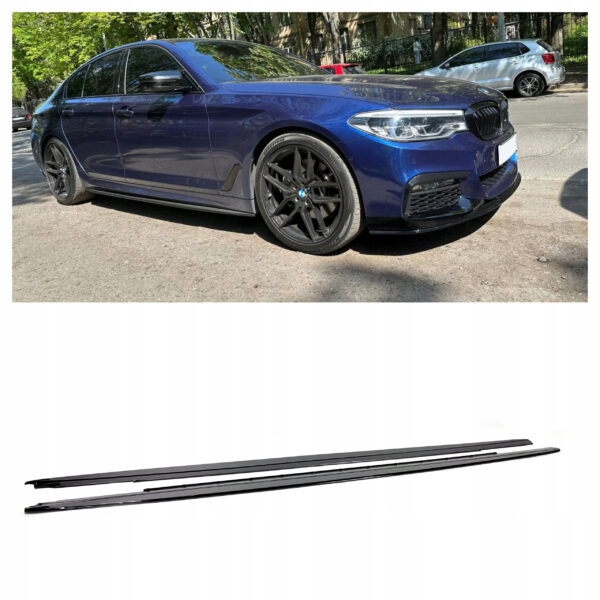 Dokładki listwy pod progi BMW G30 G31 MP Style Czarny Połysk
