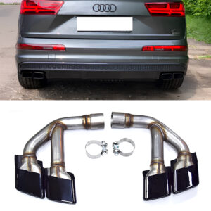 Końcówki Wydechu Q7 SQ7 do 3.0T Benzyna – Czarne, 55mm, 2016–2019