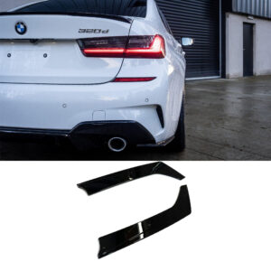 Boczne Bumerangi Zderzaka Tylnego BMW 3 Series G20/G28 (2019-2022) – Czarny Połysk