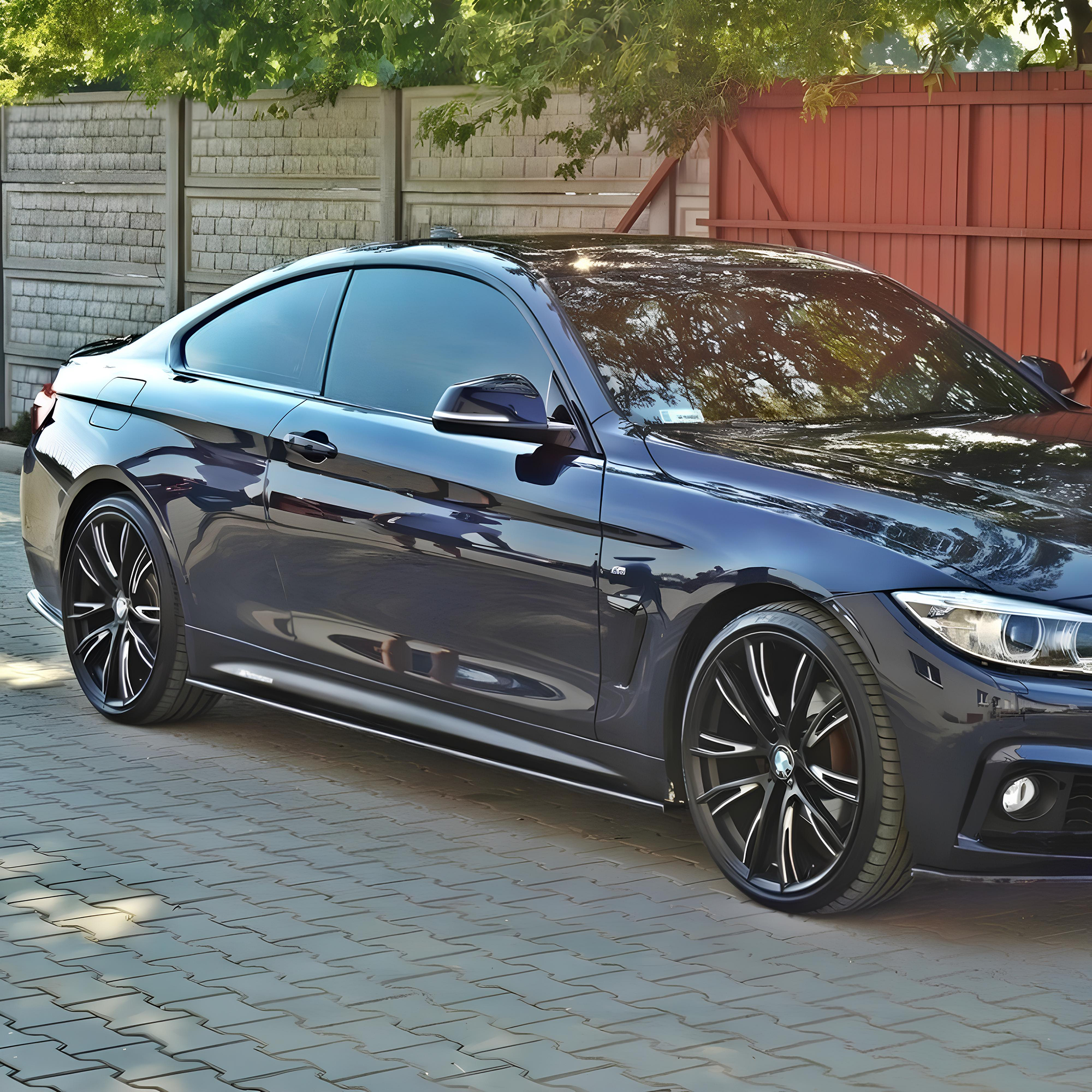 Dokładki (listwy) pod progi BMW F32/F33 M-Performance Style Czarny Połysk - obrazek 3