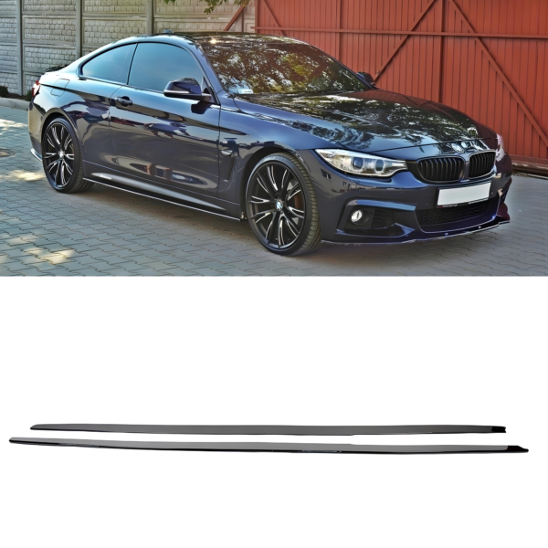 Dokładki (listwy) pod progi BMW F32/F33 M-Performance Style Czarny Połysk