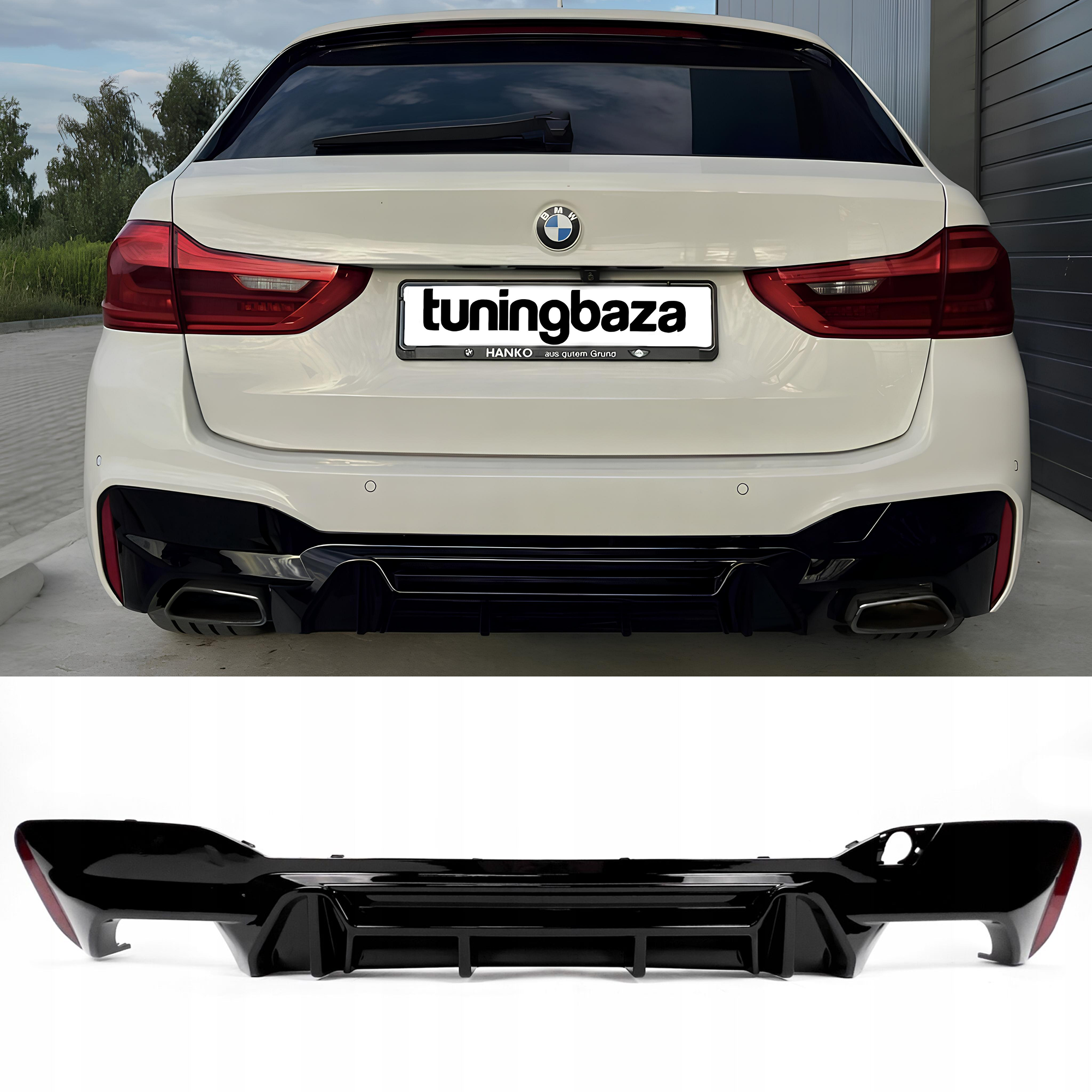 Dyfuzor Tylny BMW G30 M5 Competition Look Czarny Połysk (2017-2023) - obrazek 1