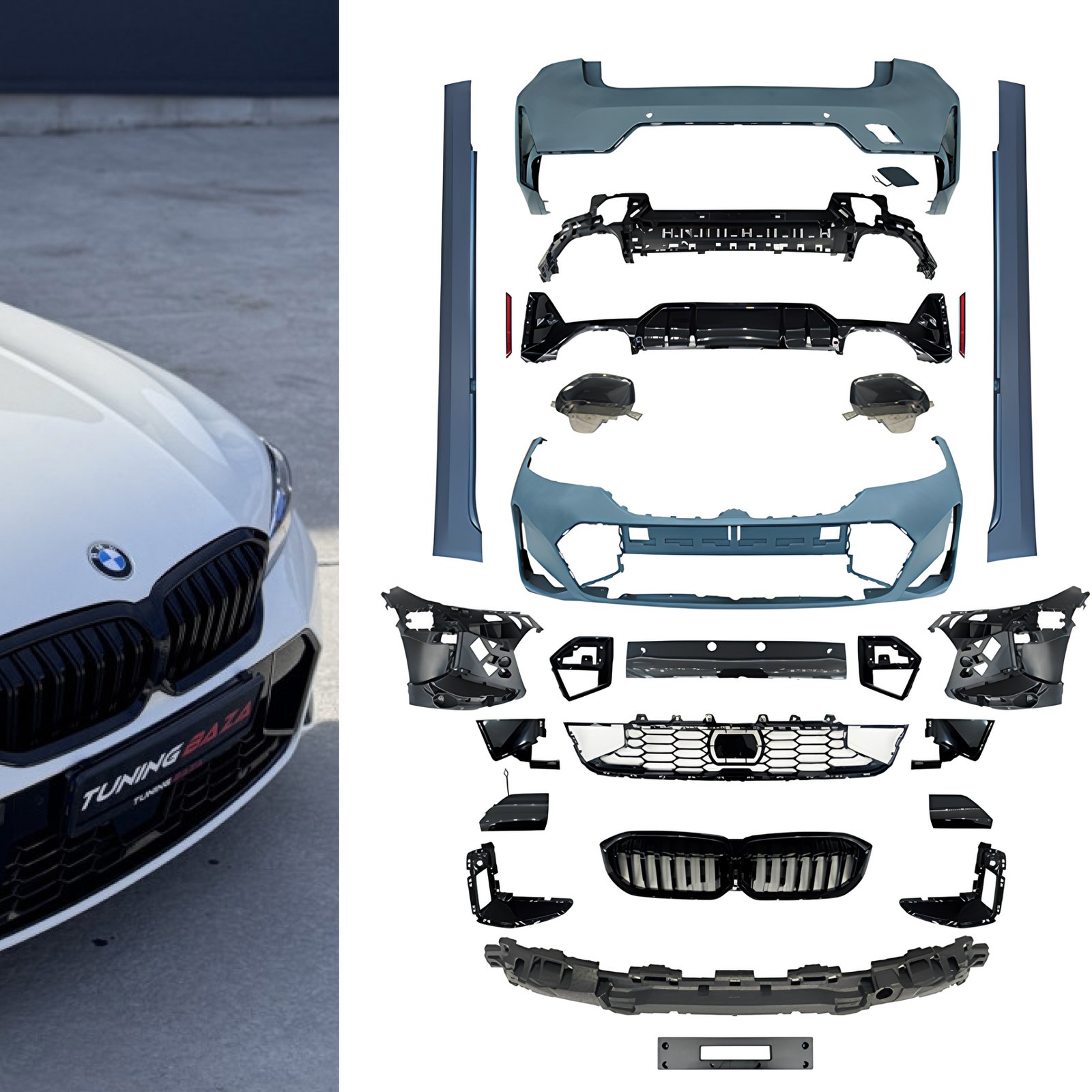 Bodykit BMW G20 LCI – Zderzaki + Progi + Grill + Dyfuzor + Końcówki wydechu - obrazek 1