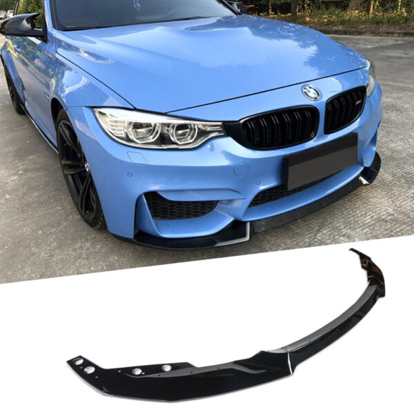Dokładka Splitter Przód do BMW Serii 4 F32 / F36 (2013–2020) CS – Do zderzaka M4 Style – Czarny Połysk