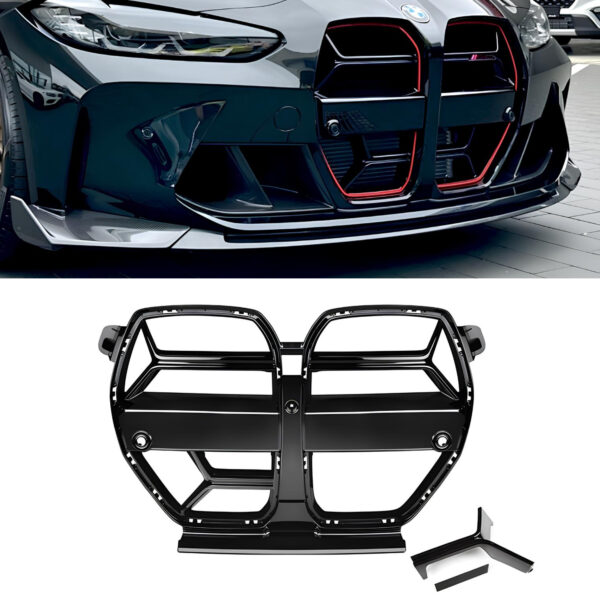 Atrapa Nerki Grill BMW M3 G80 / M4 G82 G83 CS Style Czarny Połysk (Z RADAREM / BEZ RADARU)
