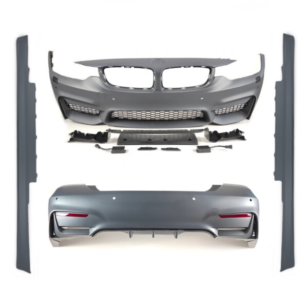 Kompletny Bodykit BMW serii 4 (F32 Coupe, F33 Cabrio) w stylu M4 z otworami na PDC i spryskiwaczami reflektorów (SRA)