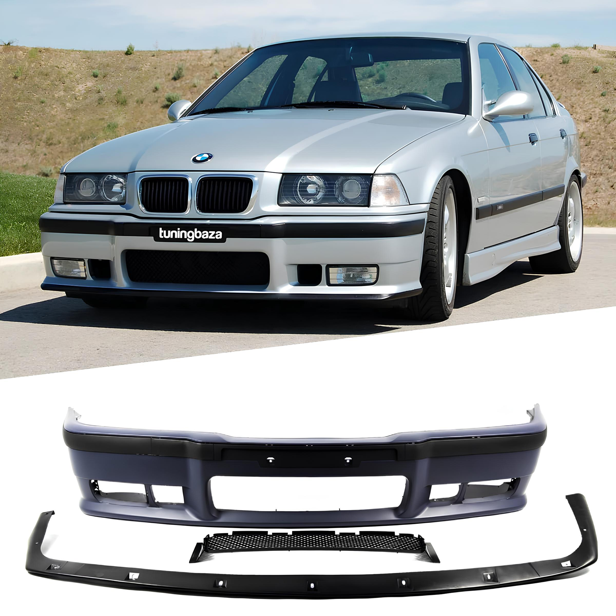 Zderzak Przedni BMW E36 – Sedan, Coupe, Kombi, Cabrio, Compact z Dolnym Spoilerem - obrazek 1