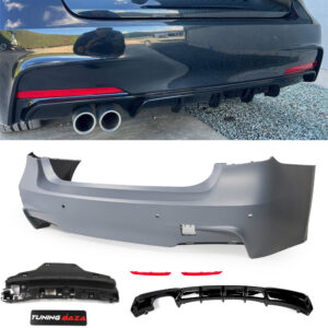 Zderzak tylny BMW F30 / F31 M-Pakiet – z PDC + Dyfuzor Czarny Połysk