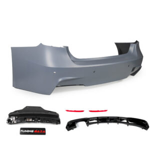 Zderzak tylny BMW F30 M-Pakiet – z PDC + Dyfuzor Czarny Połysk - obrazek 2