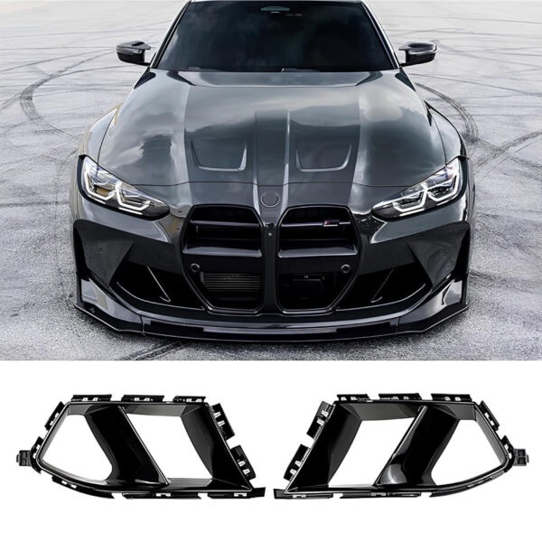 Wloty Przedniego Zderzaka M-Performance styl – BMW M3 G80/G81, M4 G82/G83, Czarny Połysk
