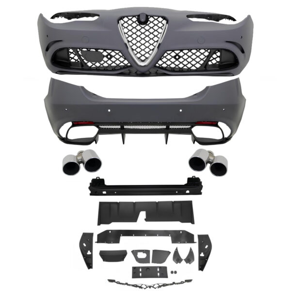 BODY KIT ALFA ROMEO GIULIA 952 Q4 QUADRIFOGLIO – ZDERZAK PRZÓD + TYŁ + GRILL + KOŃCÓWKI WYDECHU