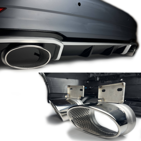 Zderzak Tylny Audi A3/S3 8V Sedan (2017–2020) RS3 Style z Dyfuzorem i Końcówkami Wydechu z PDC - obrazek 3