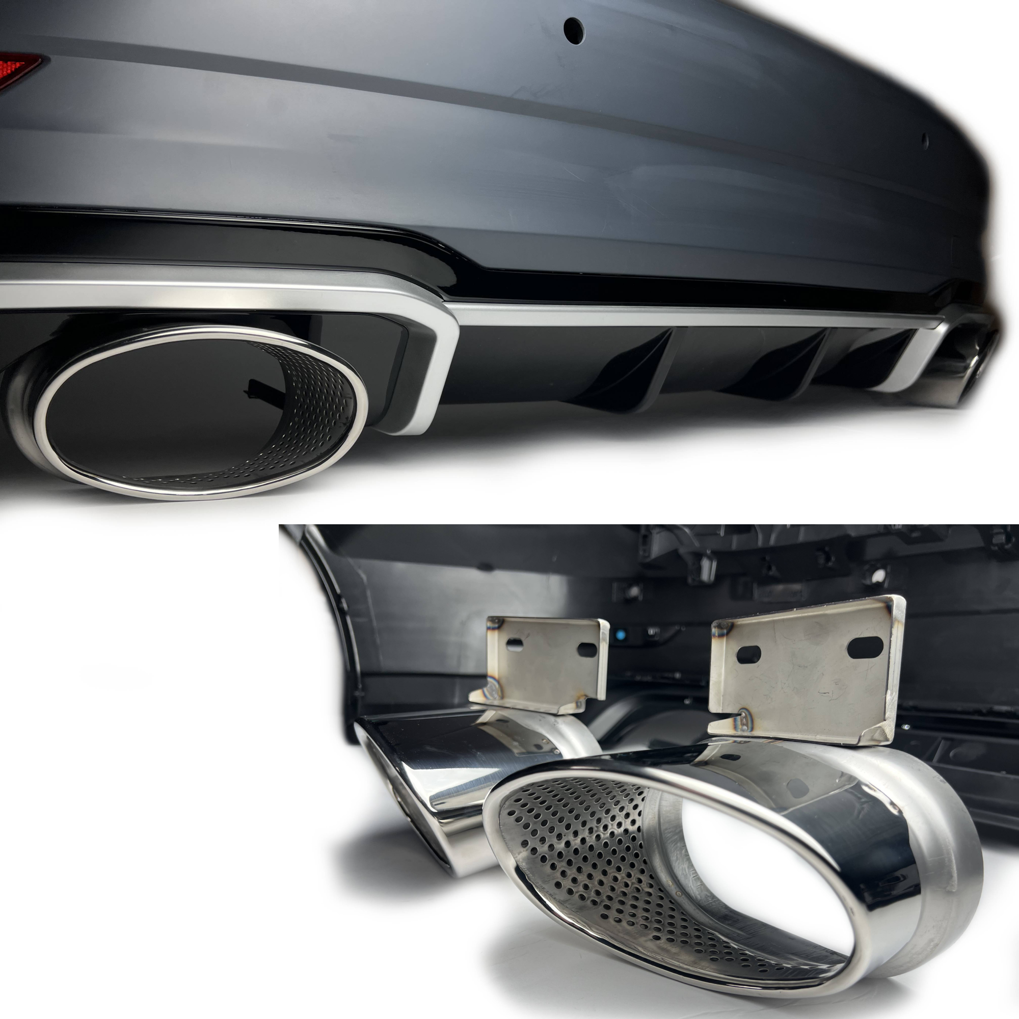 Zderzak Tylny Audi A3/S3 8V Sedan (2017–2020) RS3 Style z Dyfuzorem i Końcówkami Wydechu z PDC - obrazek 3
