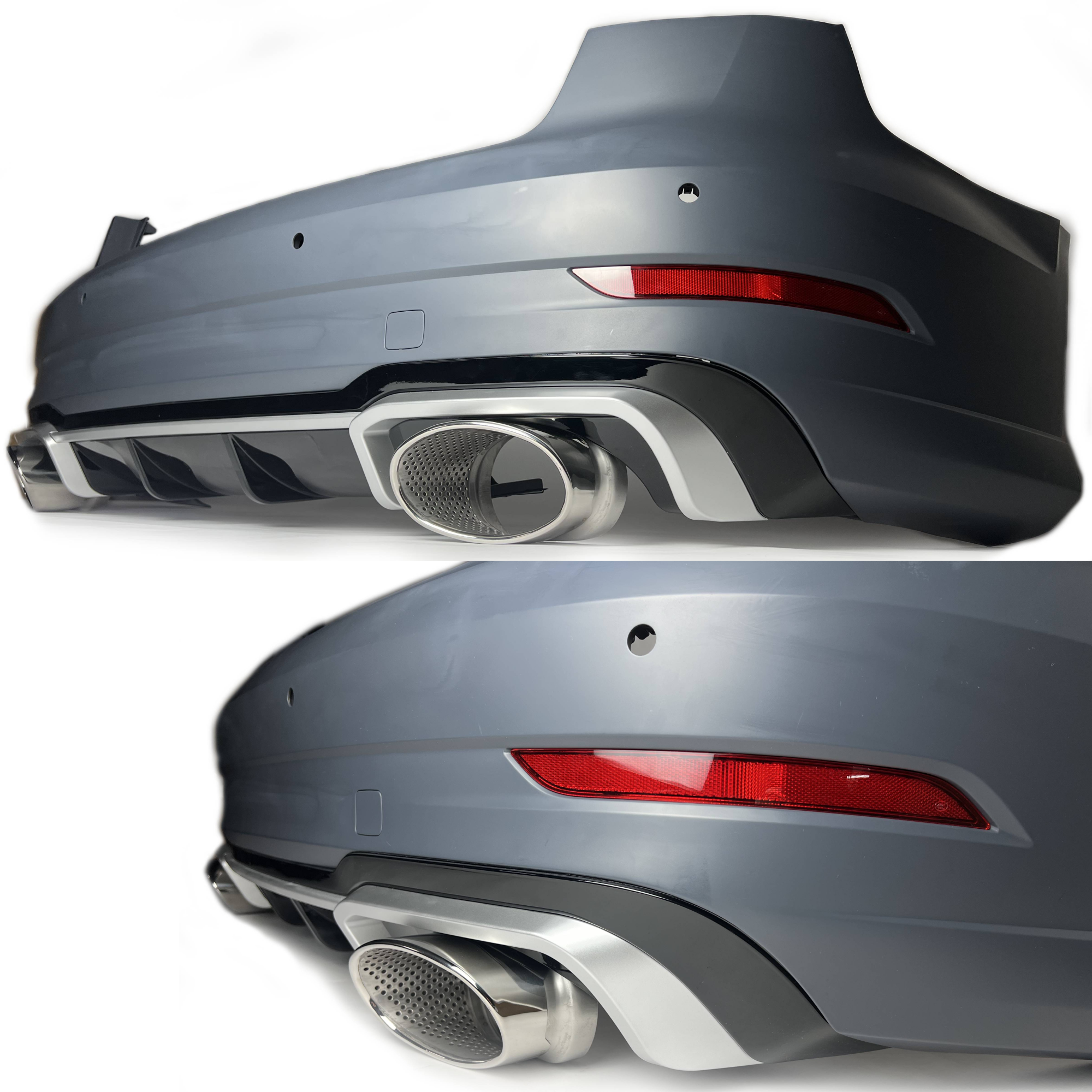 Zderzak Tylny Audi A3/S3 8V Sedan (2017–2020) RS3 Style z Dyfuzorem i Końcówkami Wydechu z PDC - obrazek 2