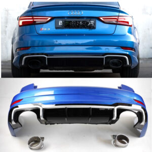 Zderzak Tylny Audi A3/S3 8V Sedan (2017–2020) RS3 Style z Dyfuzorem i Końcówkami Wydechu