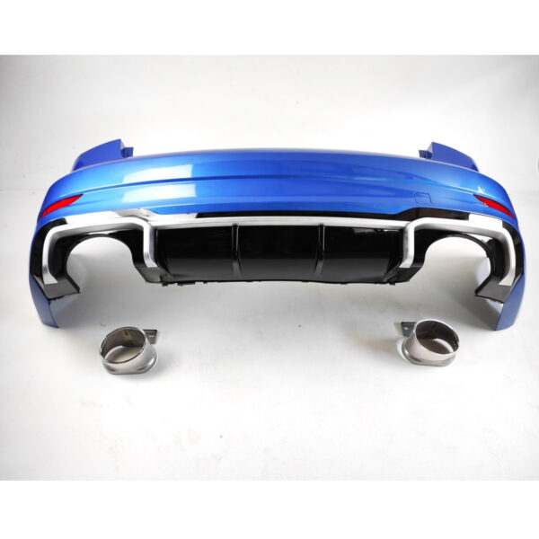 Zderzak Tylny Audi A3/S3 8V Sedan (2017–2020) RS3 Style z Dyfuzorem i Końcówkami Wydechu - obrazek 2