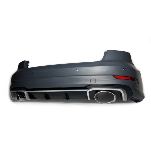 Zderzak Tylny Audi A3/S3 8V Sedan (2017–2020) RS3 Style z Dyfuzorem i Końcówkami Wydechu z PDC - obrazek 5