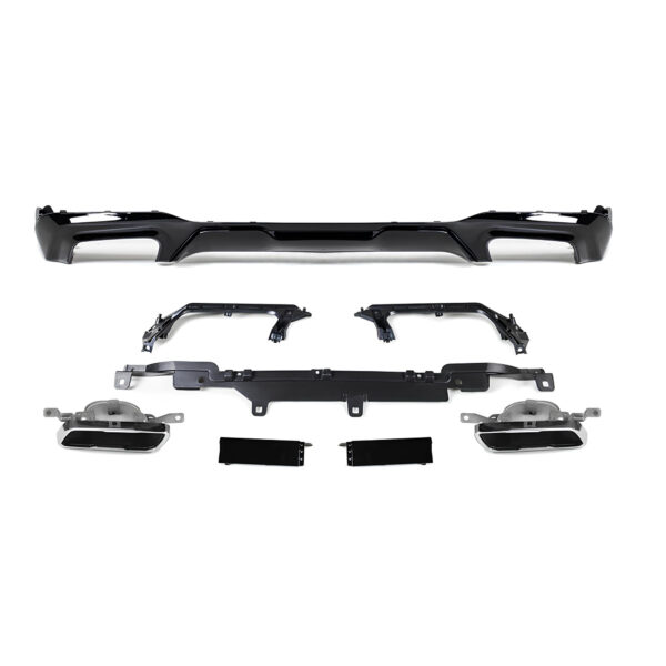 Dyfuzor Tylny BMW F44 M235i Style Czarny Połysk z Końcówkami Wydechu Srebrnymi - obrazek 2