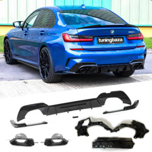 Dyfuzor Tylny BMW G20 / G21 M340i Style z Końcówkami Czarny Połysk PRE-LCI (2018-2020)
