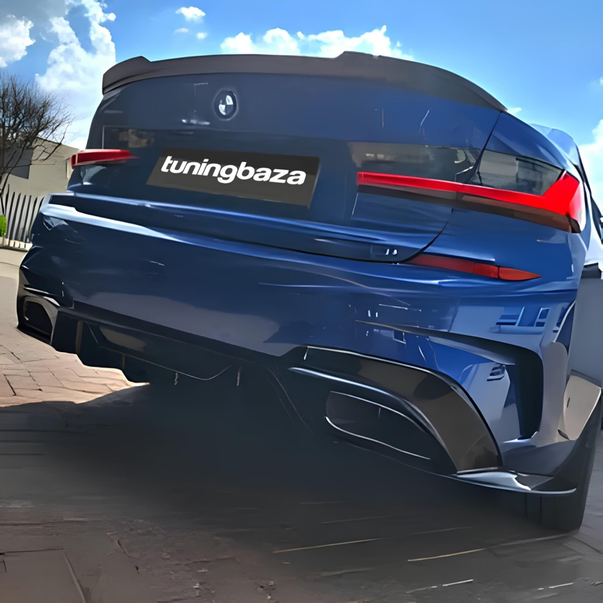 Dyfuzor Tylny BMW G20 / G21 M340i Style z Końcówkami Czarny Połysk PRE-LCI (2018-2020) - obrazek 5