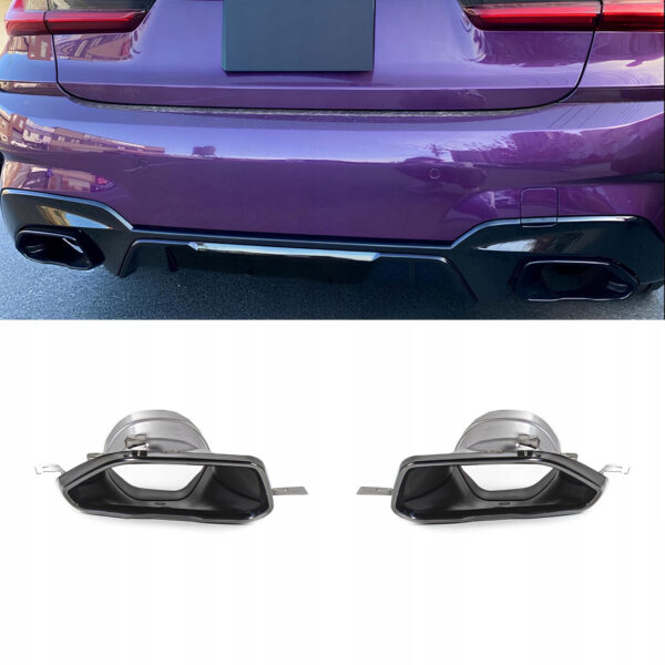 Dyfuzor Tylny BMW G20 / G21 M340i Style z Końcówkami Czarny Połysk PRE-LCI (2018-2020) - obrazek 2