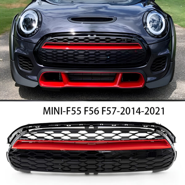 Atrapa grill MINI F55 / F56 / F57 GP Style 2014–2020 | Czarny połysk | 1:1 zamiennik