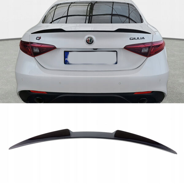 Spoiler na Klapę Bagażnika Alfa Romeo Giulia (2015+) – Czarny Połysk