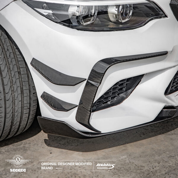 Karbonowe Canardy Dokładki Przód BMW M2 F87C SQ Style - obrazek 3