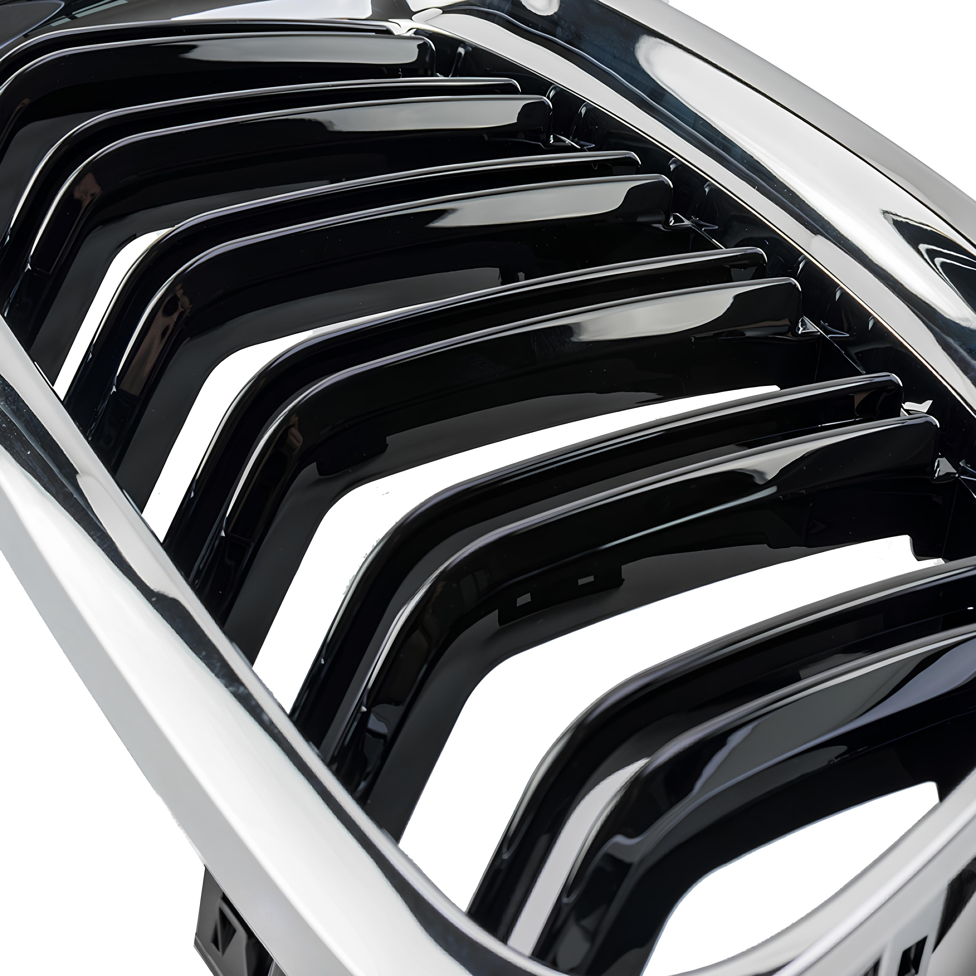 Atrapa Nerki BMW Seria 3 E90 / E91 LCI (2008–2012) Czarny połysk + Chromowana ramka - obrazek 3