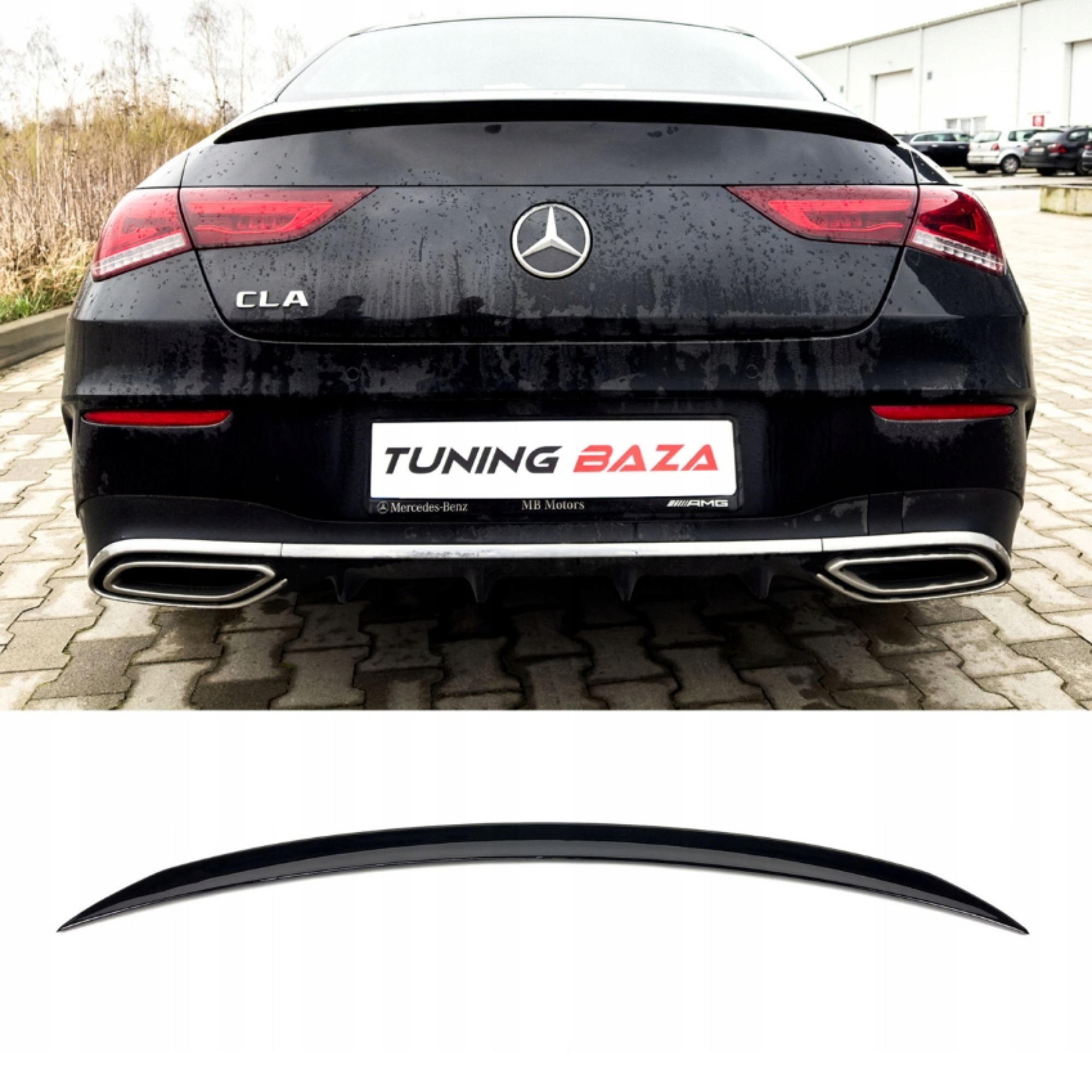 Spoiler na klapę bagażnika Mercedes CLA W118 C118 AMG Style Czarny Połysk - obrazek 1