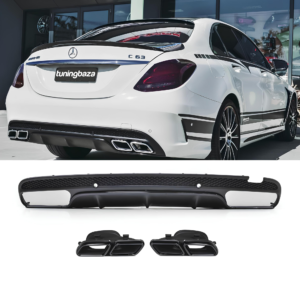 Dyfuzor Tylny Mercedes W205 Przedlift C63 Style Czarny Połysk (2015–2018) 00--00