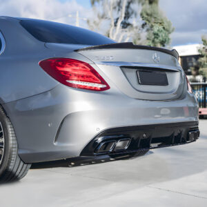 Dyfuzor Tylny Mercedes W205/A205 C63/C43 AMG Czarny Połysk (2015–2021, Przedlift) - obrazek 3