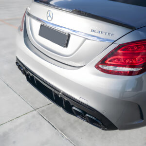 Dyfuzor Tylny Mercedes W205/A205 C63/C43 AMG Czarny Połysk (2015–2021, Przedlift) - obrazek 5
