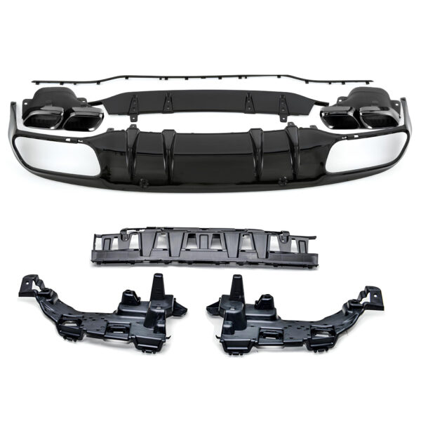 Dyfuzor Tylny Mercedes W205/A205 C63/C43 AMG Czarny Połysk (2015–2021, Przedlift) - obrazek 8