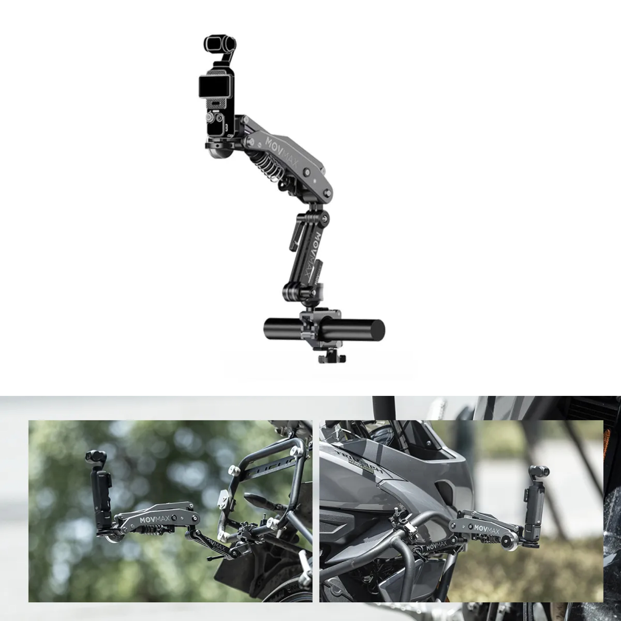 MOVMAX Blade Arm Rod Clamp Kit do DJI Osmo Pocket 3 – Zestaw mocowania do motocykla - obrazek 1