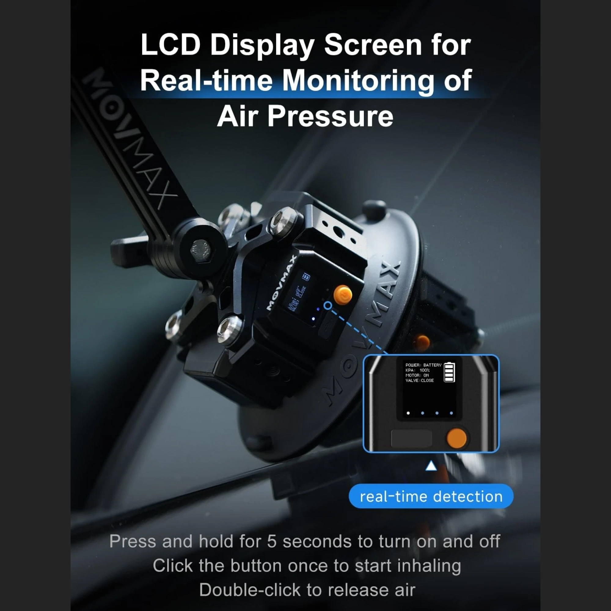 Stabilizator mechaniczny MOVMAX BLADE ARM srebrny z elektryczną przyssawką. - obrazek 4