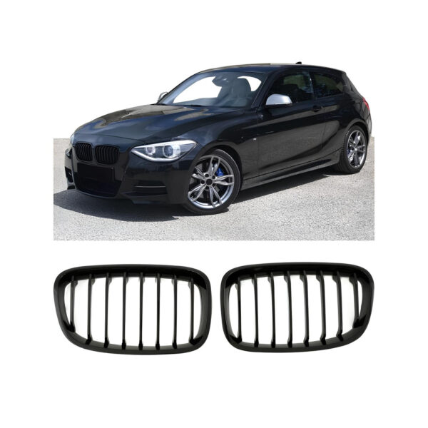 Nerki atrapa grill F20 BMW 1 SERIES CZARNY POŁYSK 1 ŻEBRO 2012–2015