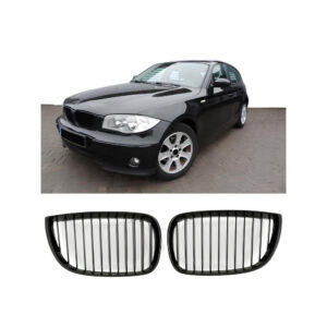 Nerki atrapa grill E87 BMW CZARNY POŁYSK 1 ŻEBRO 1 SERIES 2004–2007