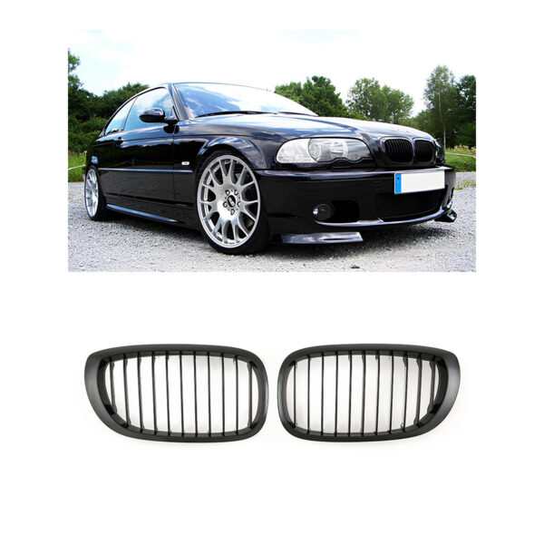 Atrapa grill BMW Seria 3 E46 Coupe LCI 2002–2005 | Czarny Połysk | 1 Żebro